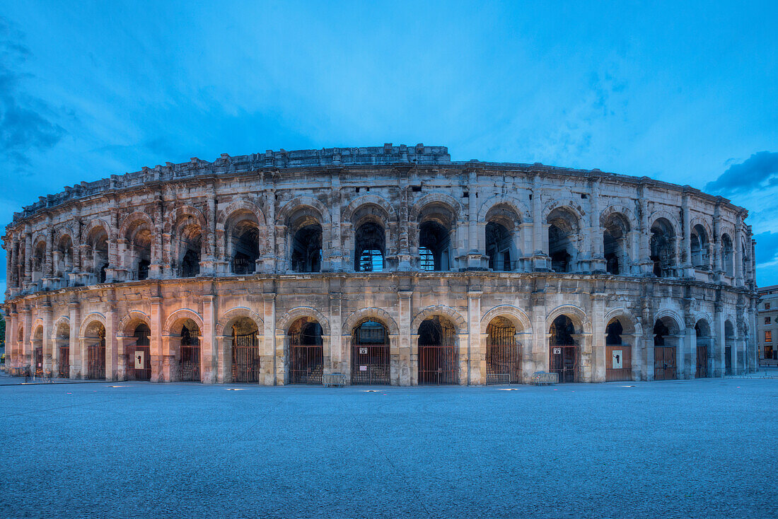 Roman amphitheater, Nimes, Gard, Languedoc-Roussillon, France