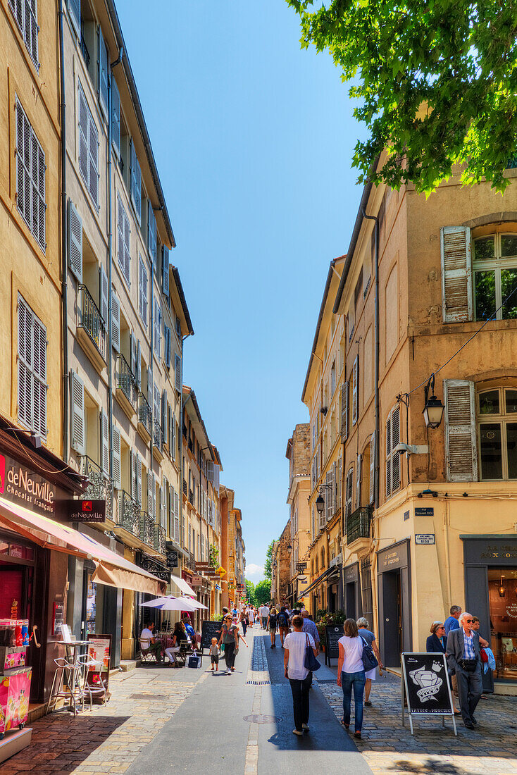 Gasse in Aix-en-Provence, Bouches-du-Rhone, Provence-Alpes-Côte d'Azur, Frankreich