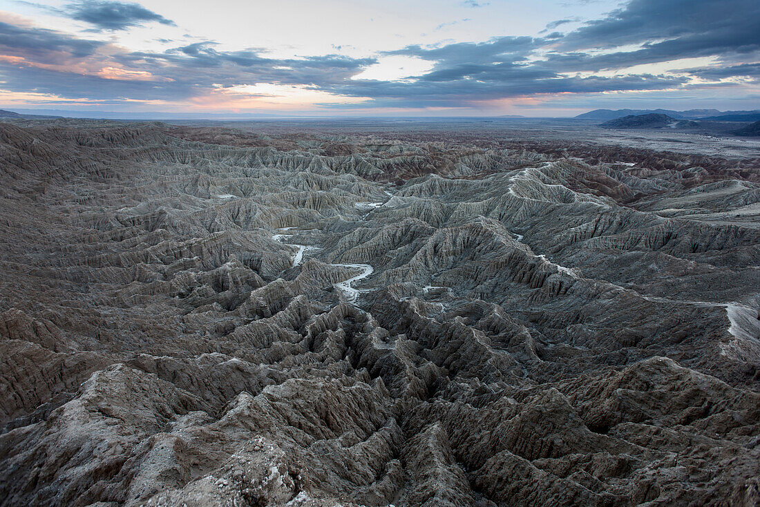 Badlands seen from Fonts Point in the Anza Borrego Desert State Park in California.