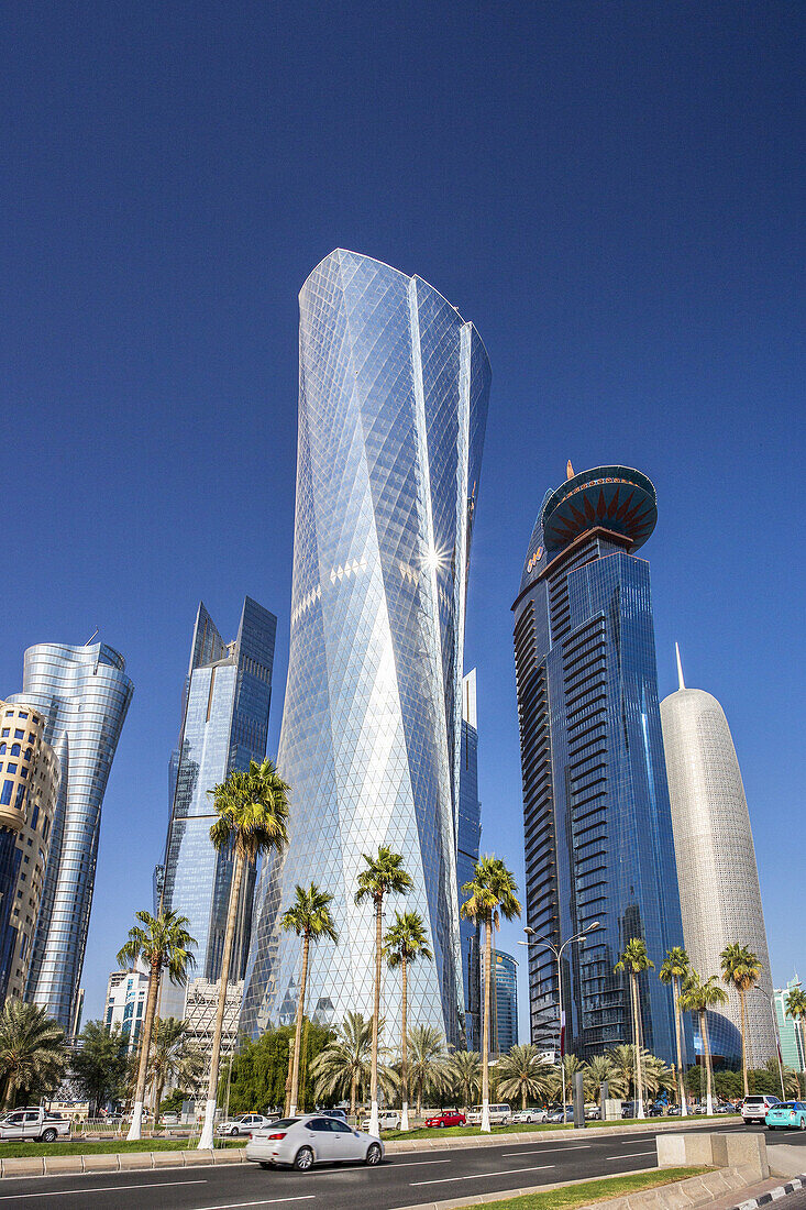 Qatar , Doha City, Al Bidda Tower ,World Trade Center and Burj Katar Bldgs.