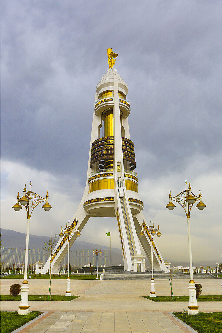 Turkmenistan , Ashgabat City, Monument to Neutrality.