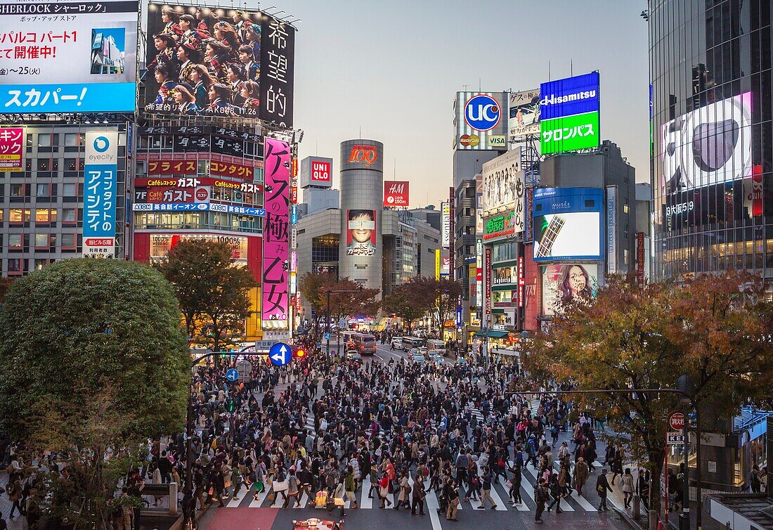 Japan , Tokyo City,Shibuya District, Hachiko Crossing,.