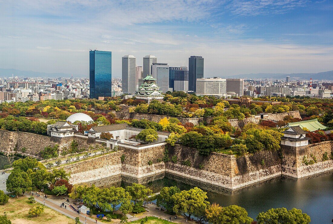 Japan , Kansai , Osaka City , Osaka castle.