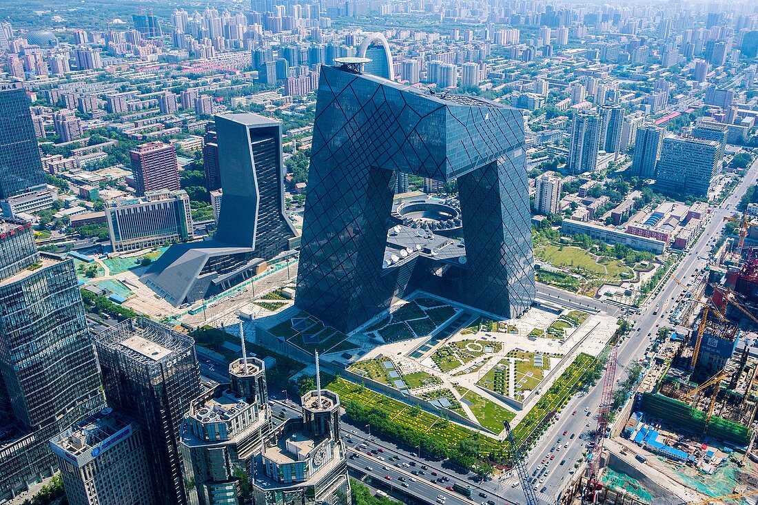 China, Beijin City, Guomao District CCTV Television Headquarters Bldg.