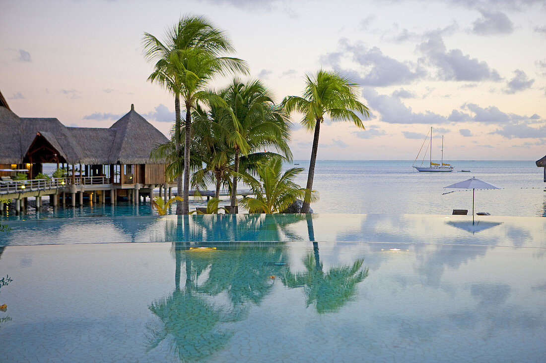 French Polynesia, Leeward archipelago, Bora Bora island, Hotel resort Bora Bora Nui