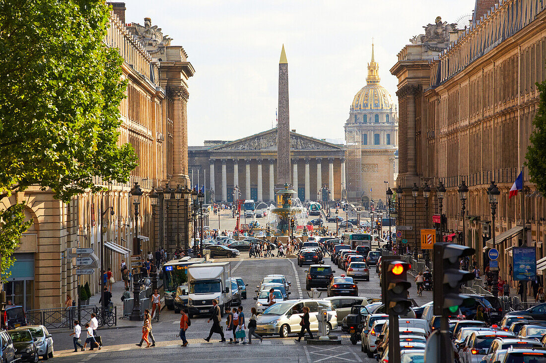 Rue Royale Straße. Place de la Concorde. Paris. Frankreich.