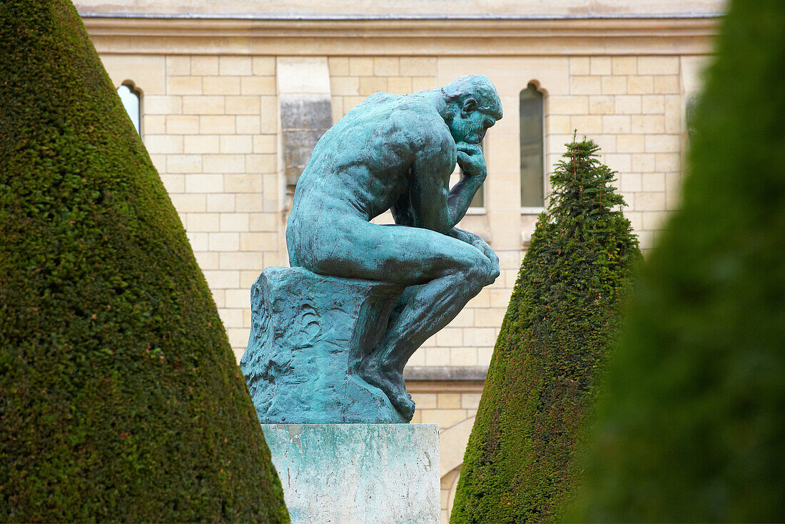 The Thinker, sculpture by Auguste Rodin. Rodin Museum. Paris. France.