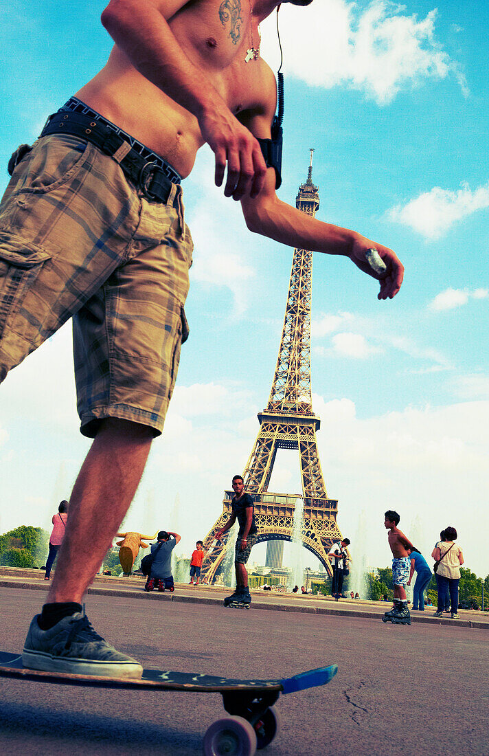 Jardins de Trocadero. Eiffelturm. Paris. Frankreich.