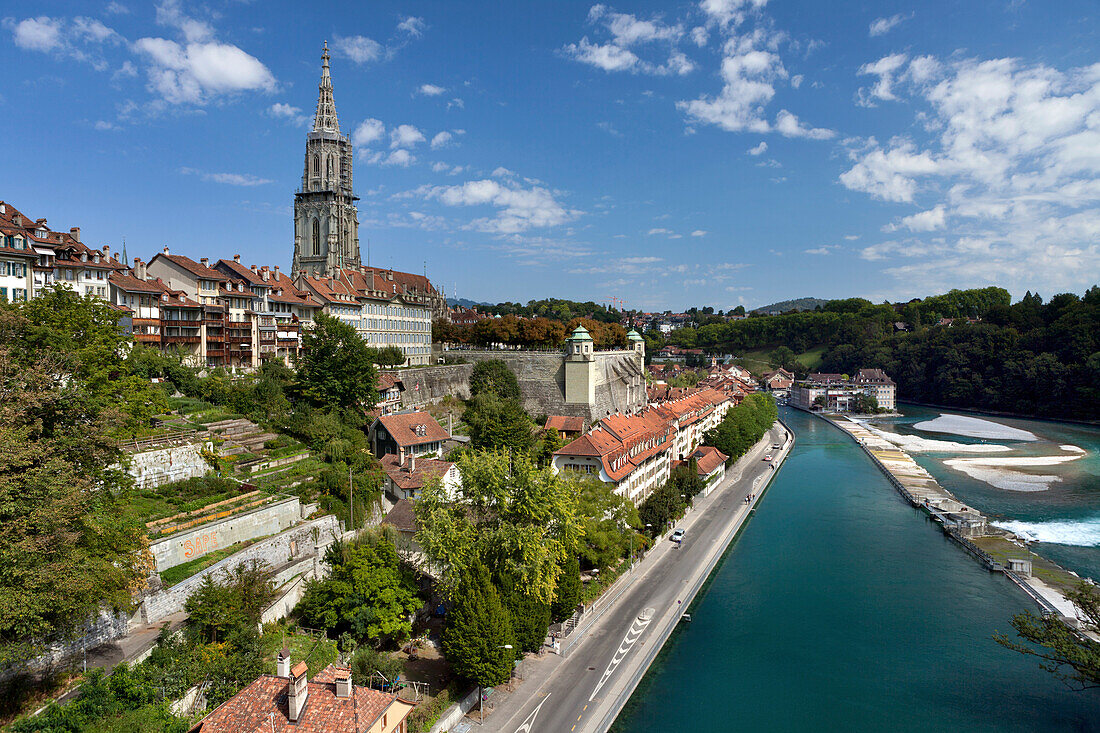 The Cathedral of Bern and the Aare River, Bern, Switzerland