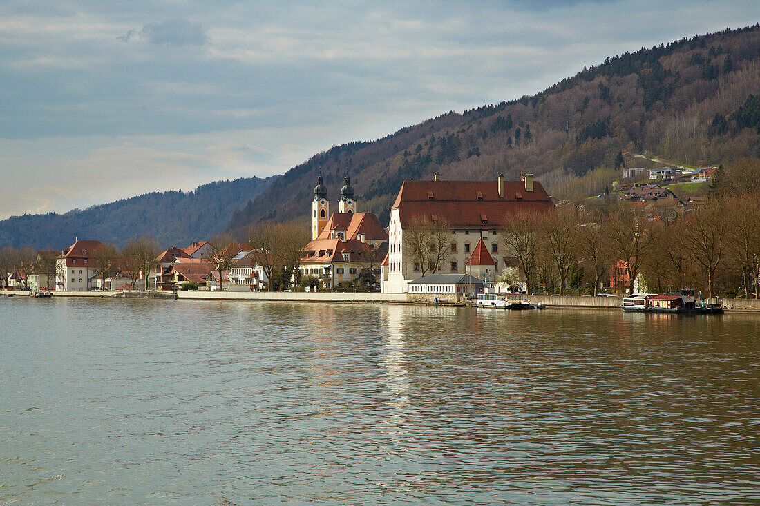 View at Obernzell on the river Danube , Bavaria , Germany , Europe