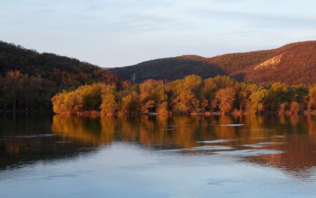 Landscape between Esztergom and Szob , River Danube , Hungary , Europe