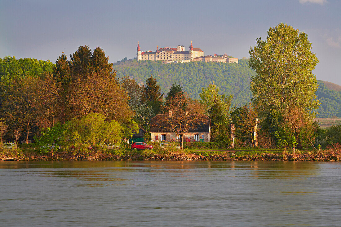 Stift Göttweig near Krems , Evening sun , Wachau , River Danube , Niederösterreich , Lower Austria , Austria , Europe