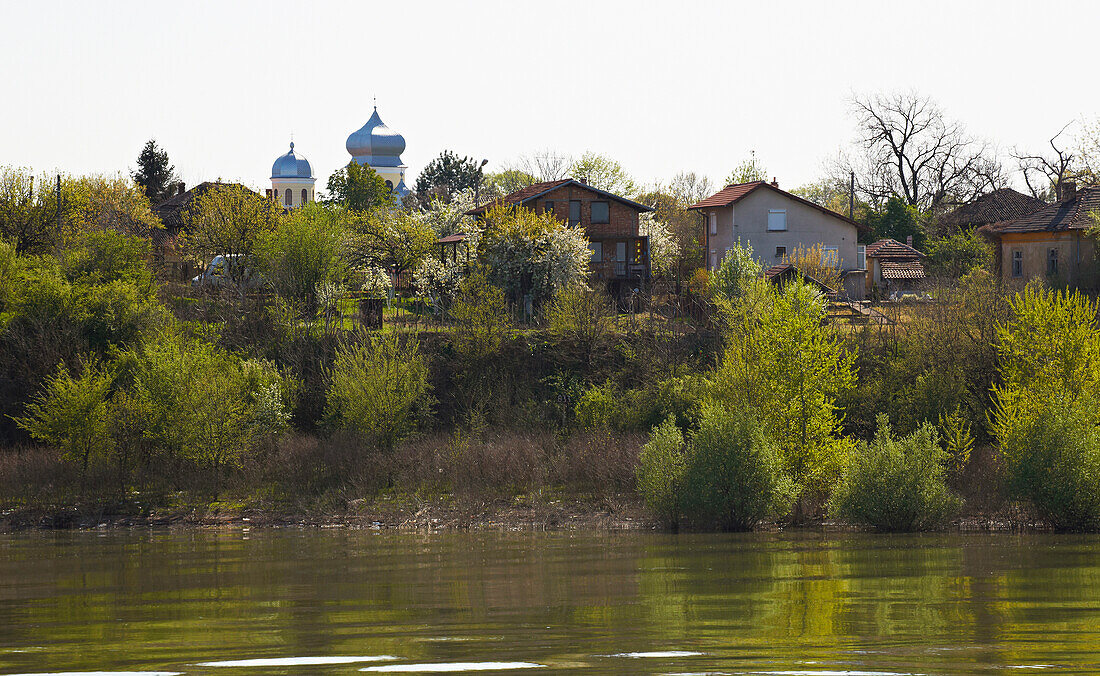 Blick auf Novo Selo , Donau , Bulgarien , Europa