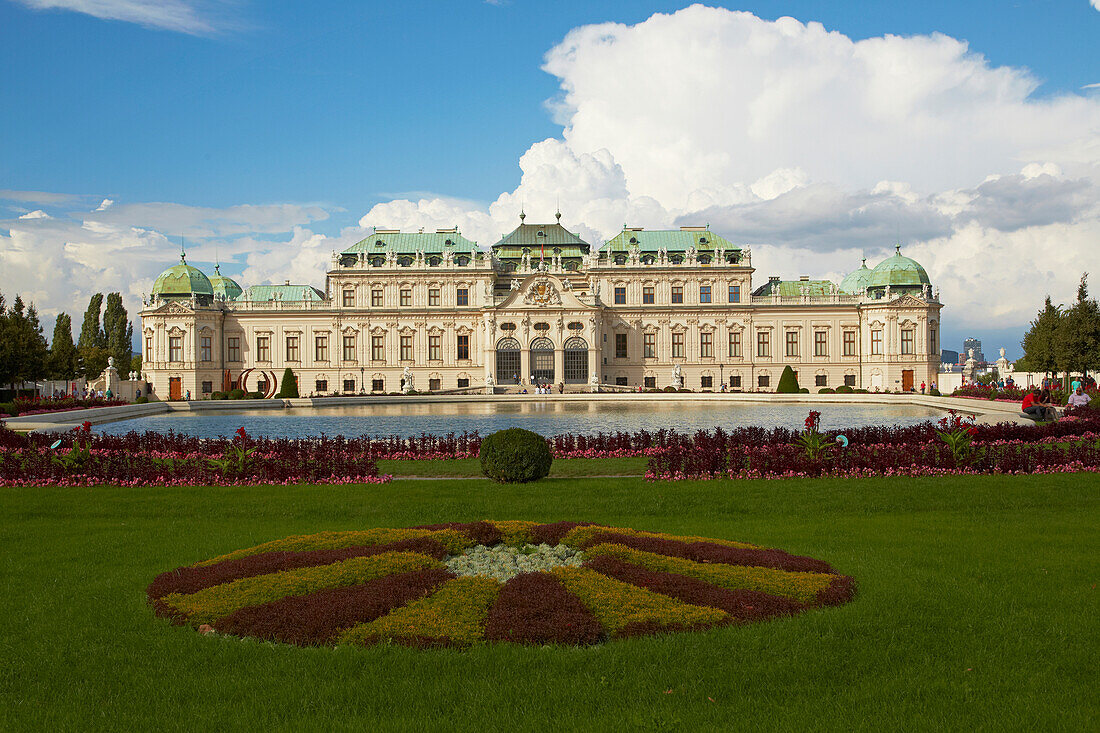 Belvedere castle at Vienna on the river Danube , Austria , Europe