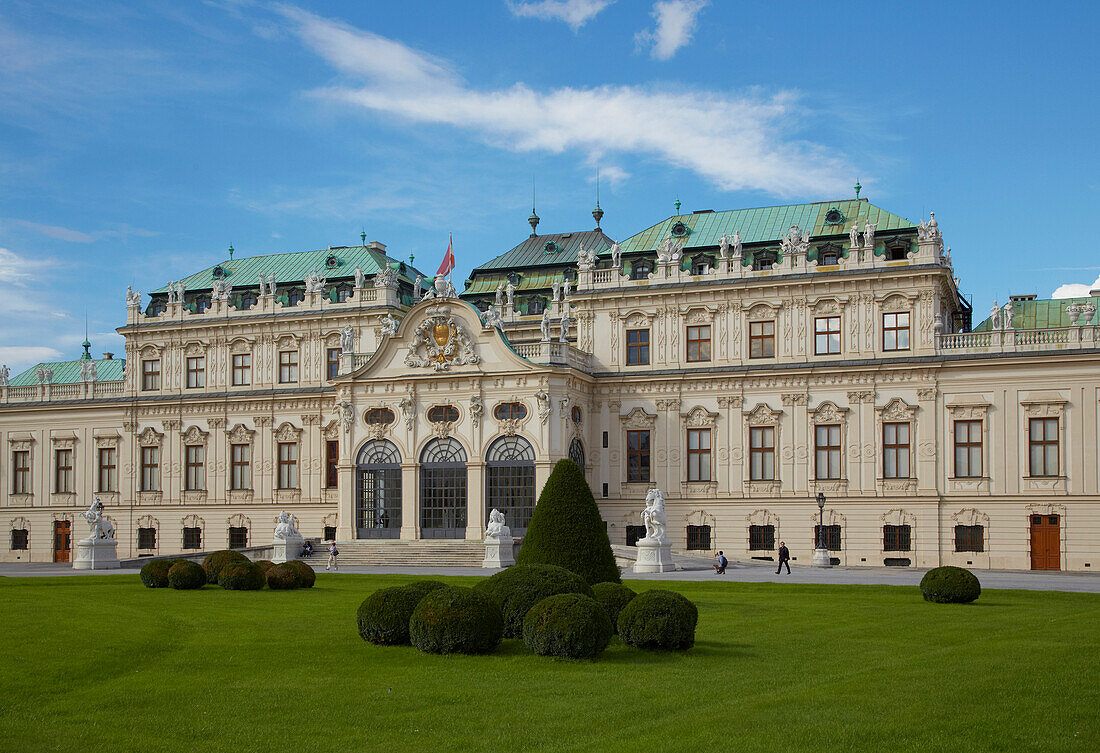 Belvedere castle at Vienna on the river Danube , Austria , Europe