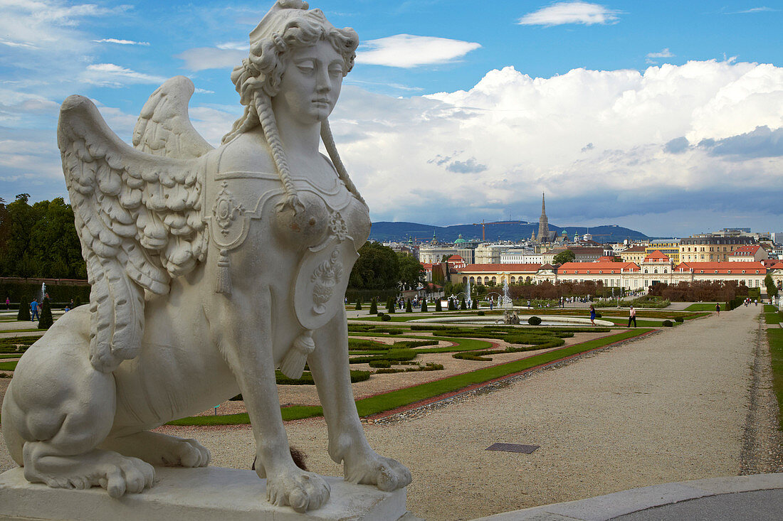 View at Vienna from Belvedere castle , River Danube , Austria , Europe