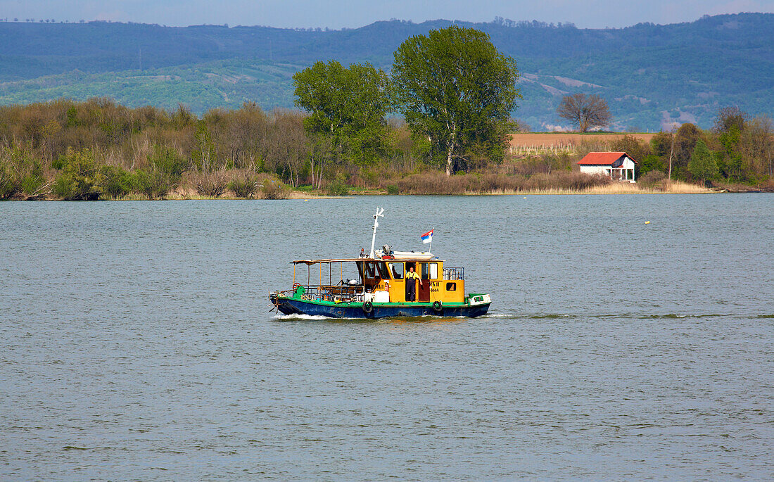 River Danube near Velesnica at about km 900 , Serbia , Europe