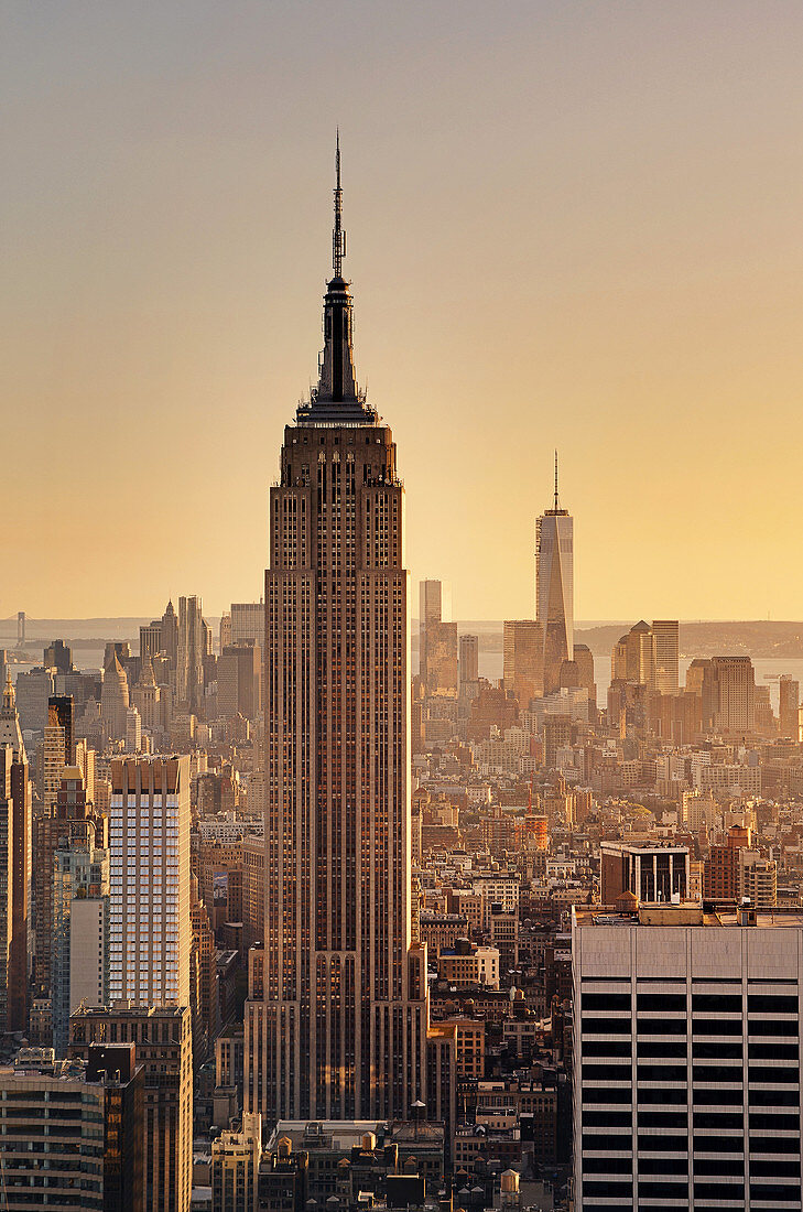 Overview of Manhattan from Rockefeller Center. New York City. NY, USA.
