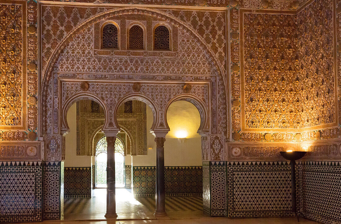 The Salon of the Ambassadors in the Alcázar of Seville. Seville province, Andalusia, Spain.