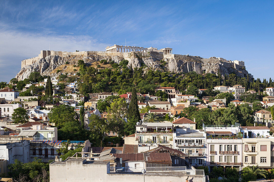 Greece, Central Greece Region, Athens, Acropolis, elevated view, morning.
