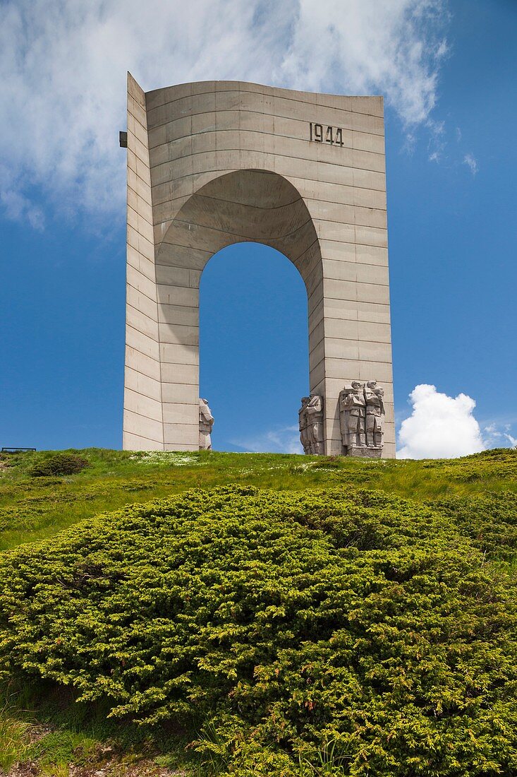 Bulgaria, Central Mountains, Troyan, Troyan Pass, elevation 1525 meters, Soviet-era, Battle Monument.