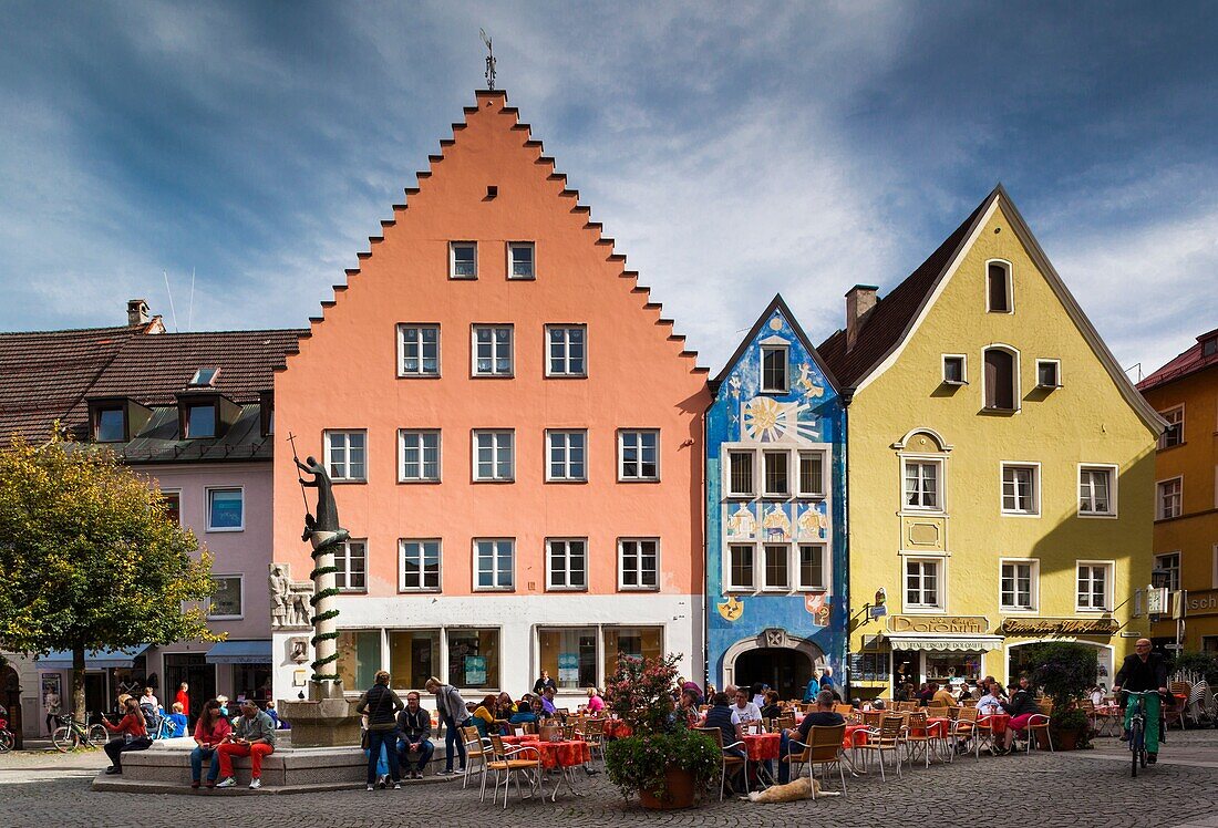 Germany, Bavaria, Fussen, Reichenstrasse, pedestrian street.