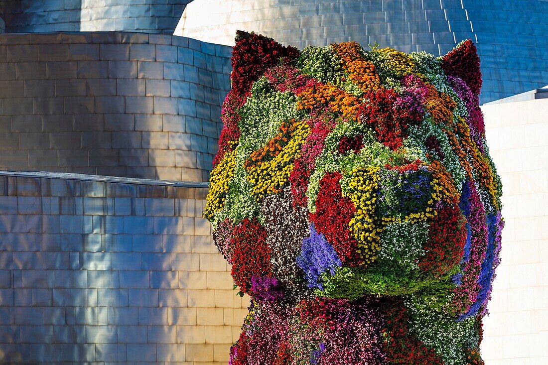 Puppy, by Jeff Koons. Guggenheim Museum, Bilbao, Bizkaia, Basque Country, Spain, Europe.