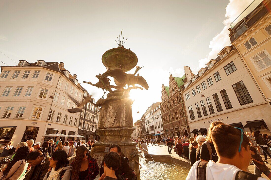 Storget square and fountain, Copenhagen, Denmark