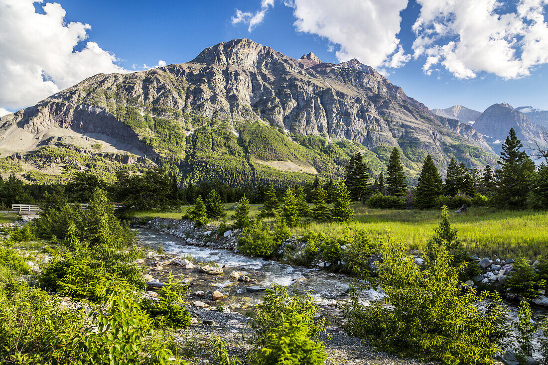 Alpine scenery near Saint Mary Lake in Glacier National Park, Montana, USA.