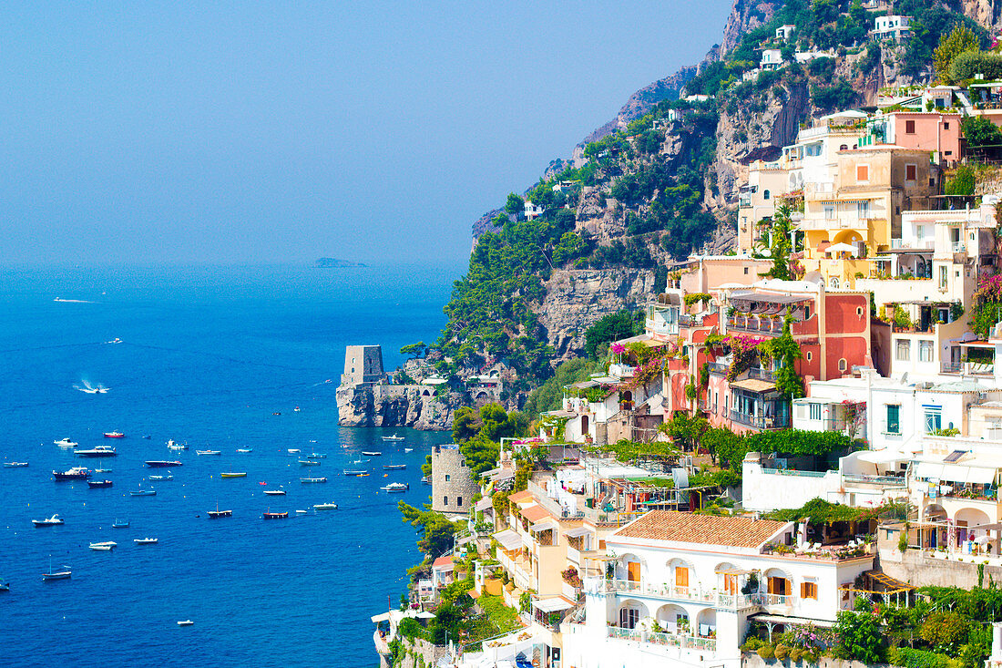 Positano, Campania, Salerno, beautiful Town on the Amalfi Coast.