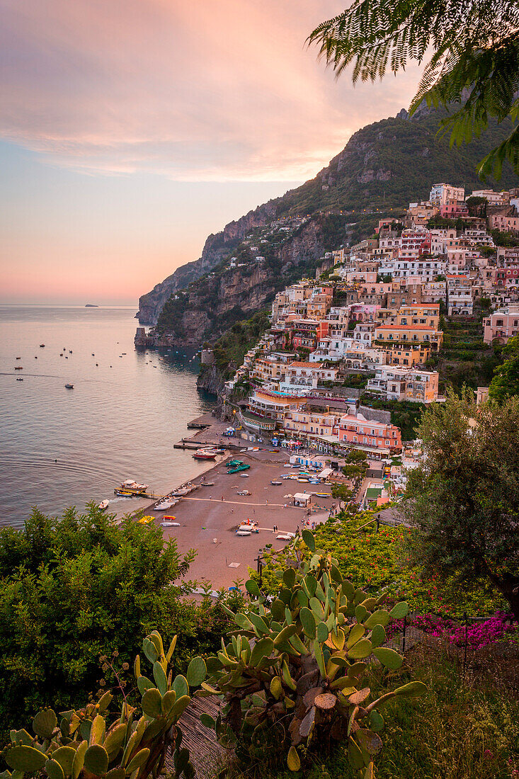 Beautiful view on mediterranean sea from Amalfi coast, Campania