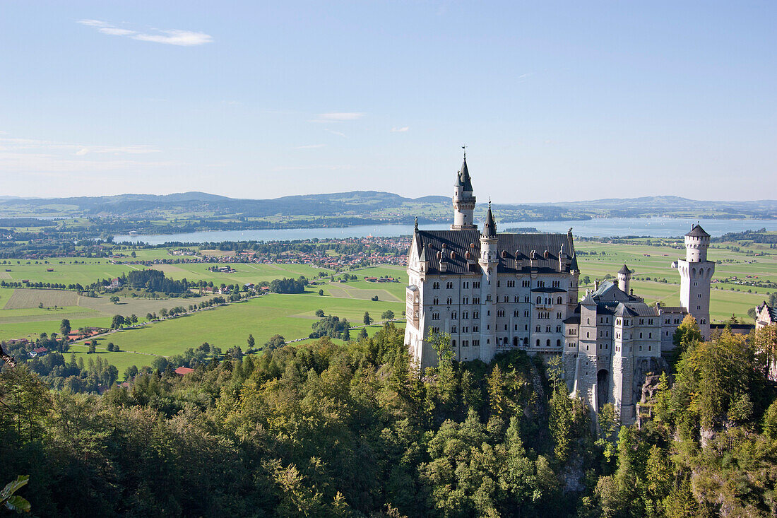 Panoramic view of the castle Neuschwanstein, Germany