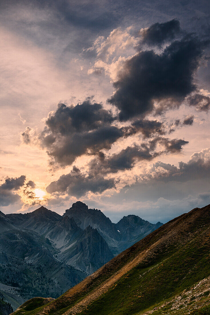 Italy, Piedmont, Cuneo District, Maira Valley - Oronaye peak after the storm