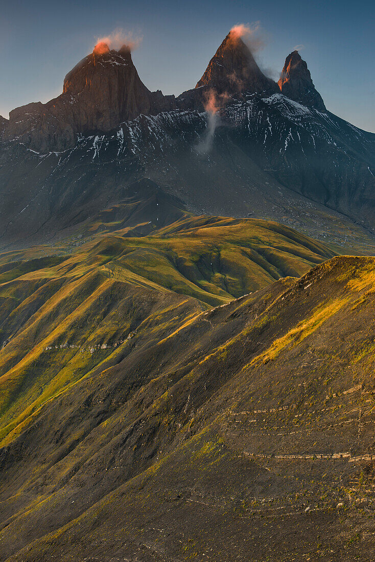 The Aiguille d'Arves at sunrise, Ecrins, Savoie, France