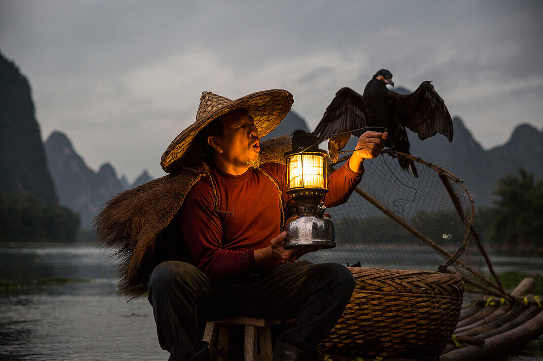 China, Xingping, Li River, Cormorant Fisherman