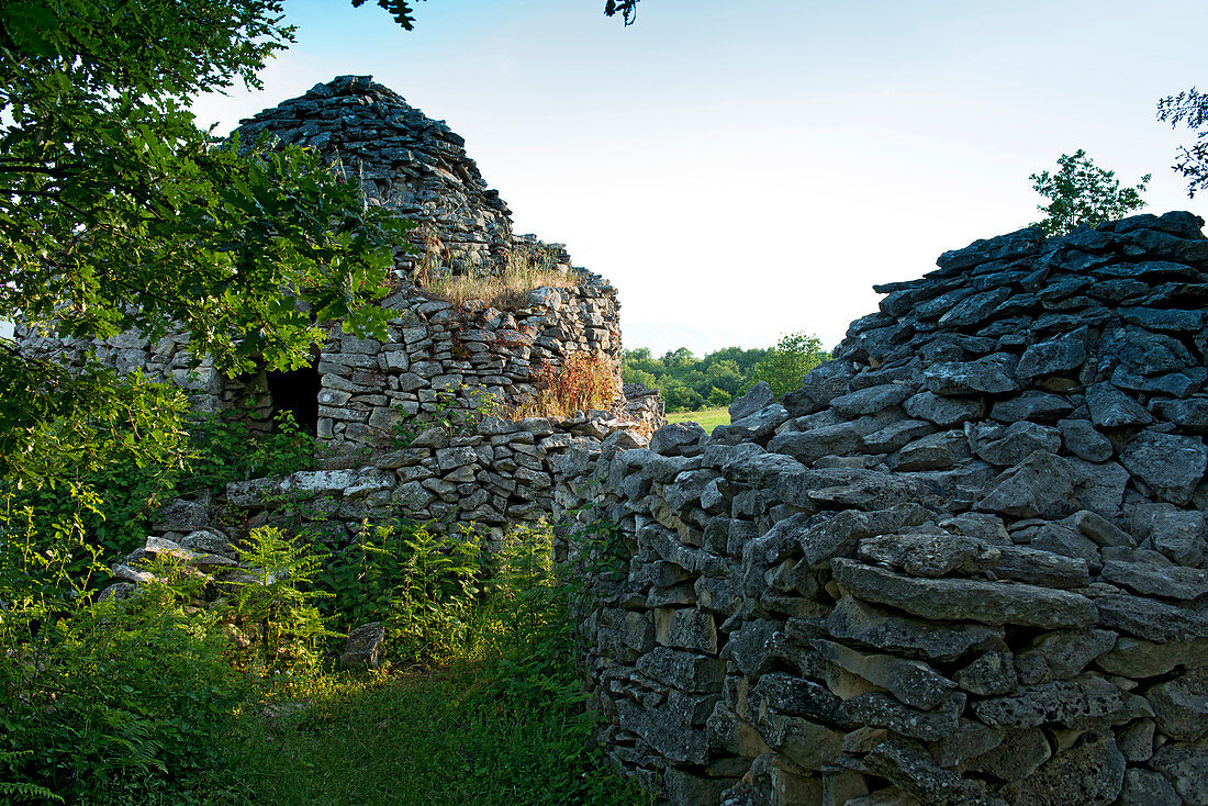 Thoilos, ancient stone buildings, in the Majella National Park