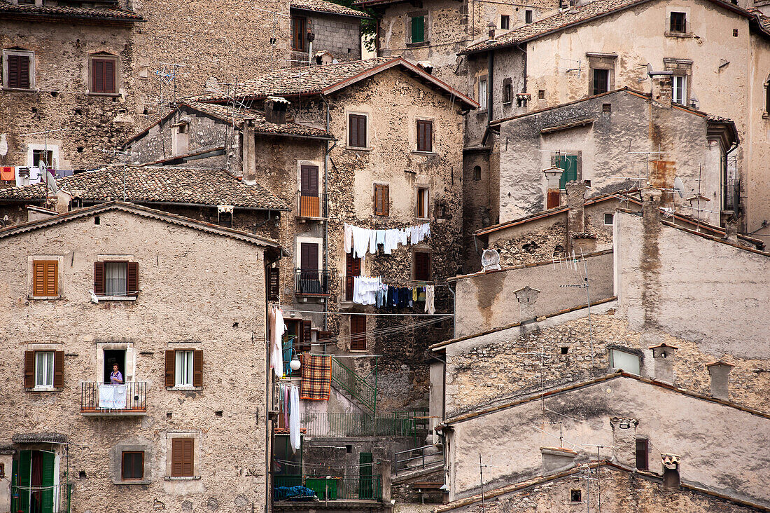 The old mountain village of Scanno ath the fringe of the Abruzzo National Park