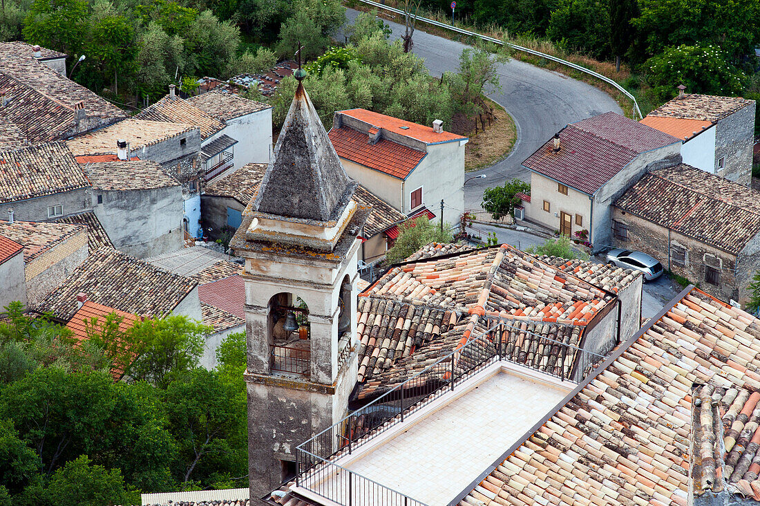 View onto the roofs of the old houses of Roccacasale