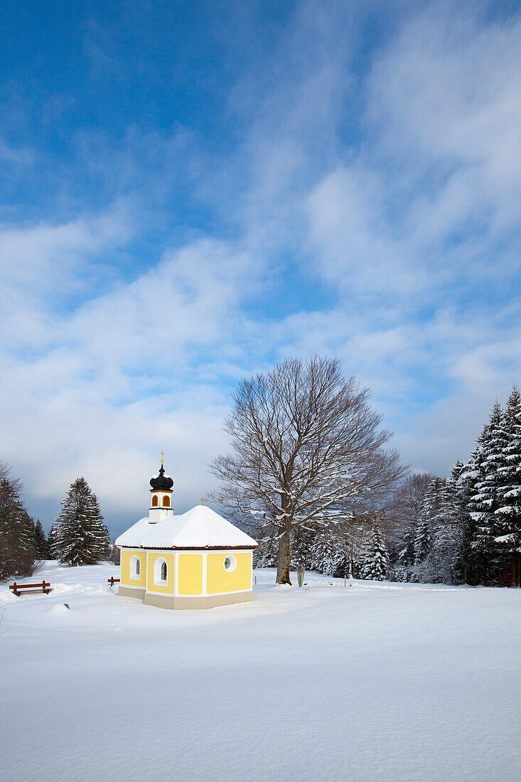 Maria Rast chapel at the Buckelwiesen, near Kruen, Bavaria, Germany