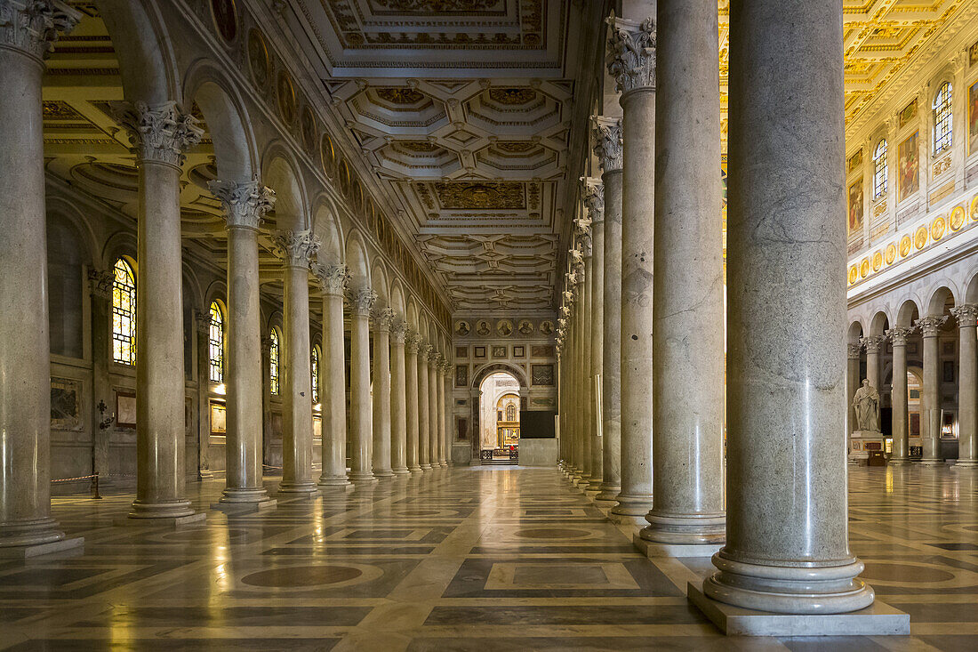 Basilica di San Paolo Fuori le Mura. Interior. Rome, Italy.