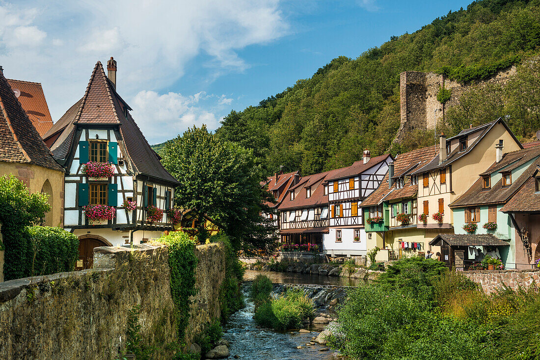Timbered houses, Kaysersberg, Haut-Rhin, Alsace, France