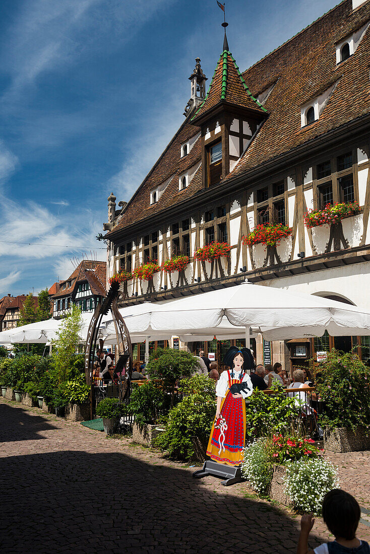 Restaurant, Obernai, Département Bas-Rhin, Elsass, Frankreich