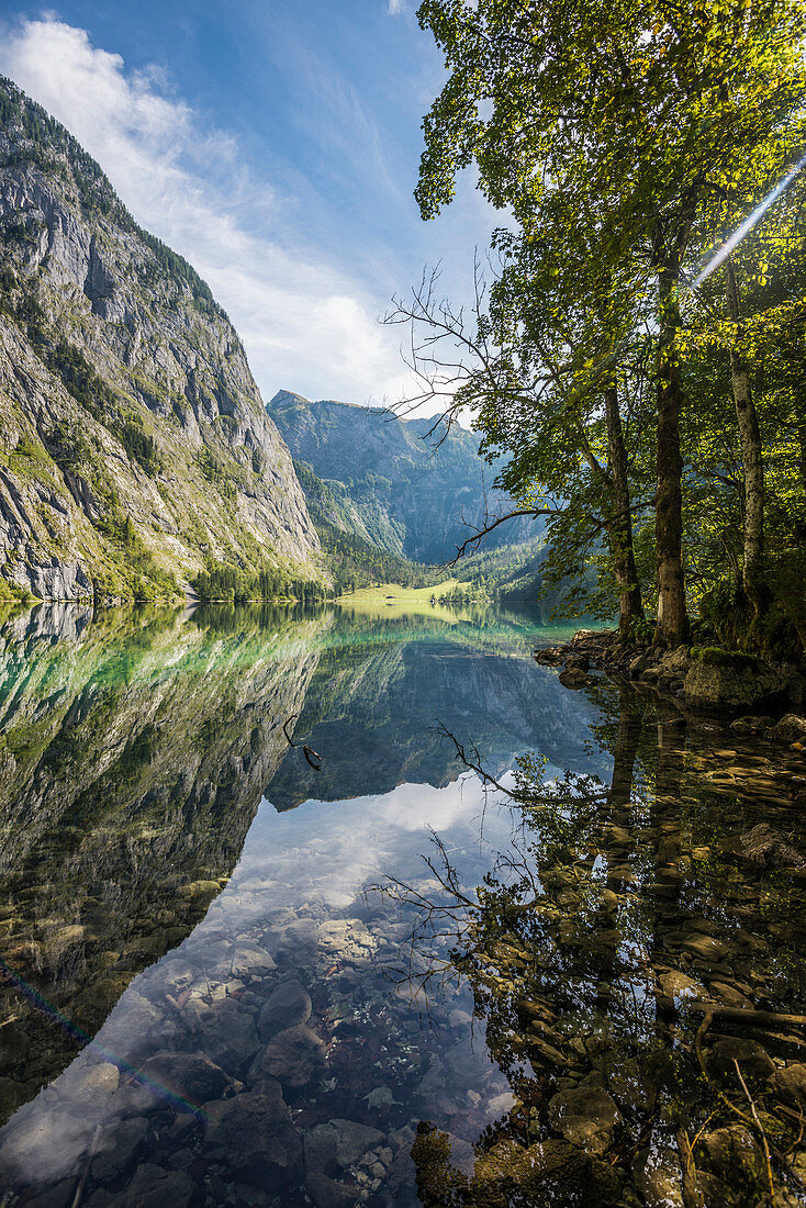 Obersee, Königssee, Berchtesgaden National Park, Berchtesgadener Land district, Upper Bavaria, Bavaria, Germany