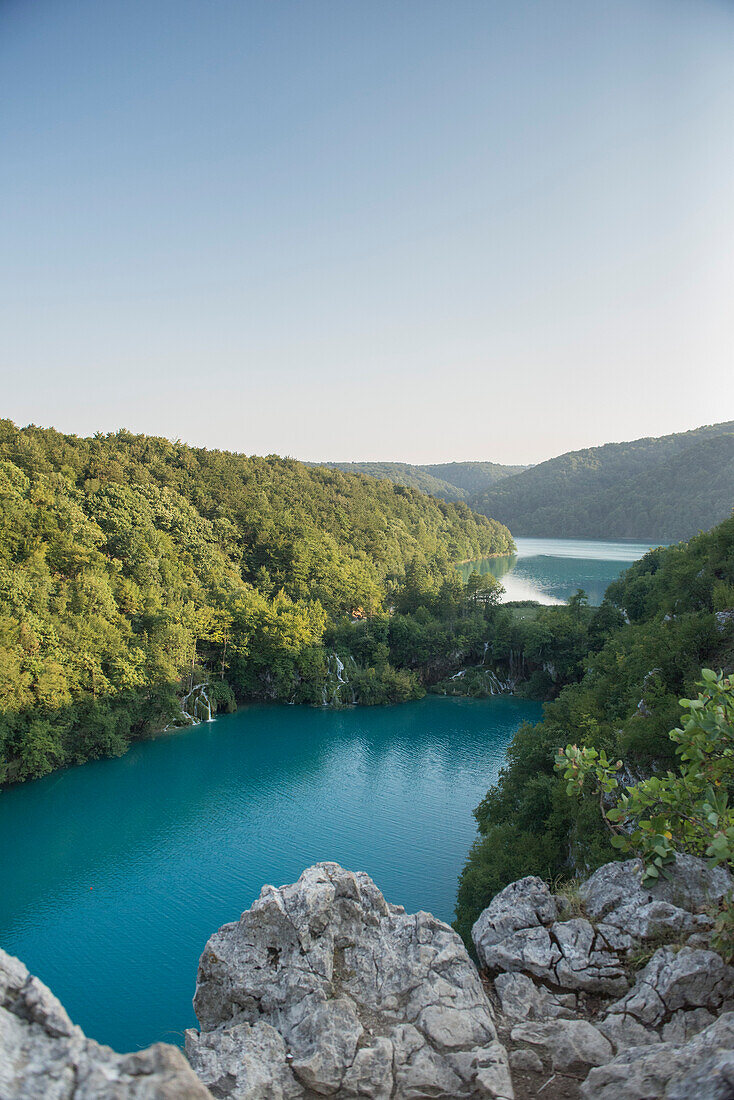 View from the cliffs of the Plitvice lakes in Plitvice National Park - Croatia, Plitvice