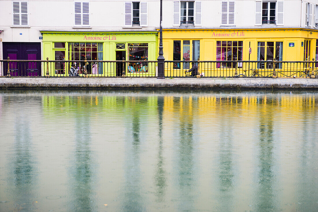 colourful houses, Canal Saint-Martin, Paris, Ile-de-France, France