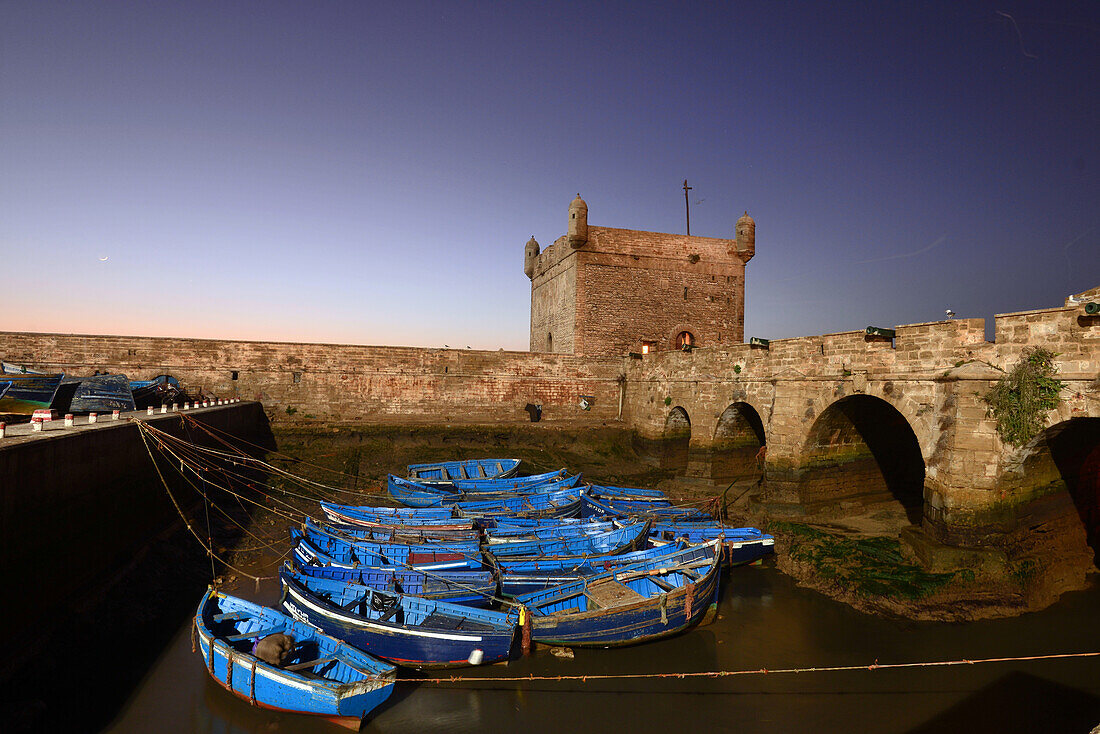 Burg mit Fischereihafen, Essaouira, Süd-Marokko, Marokko