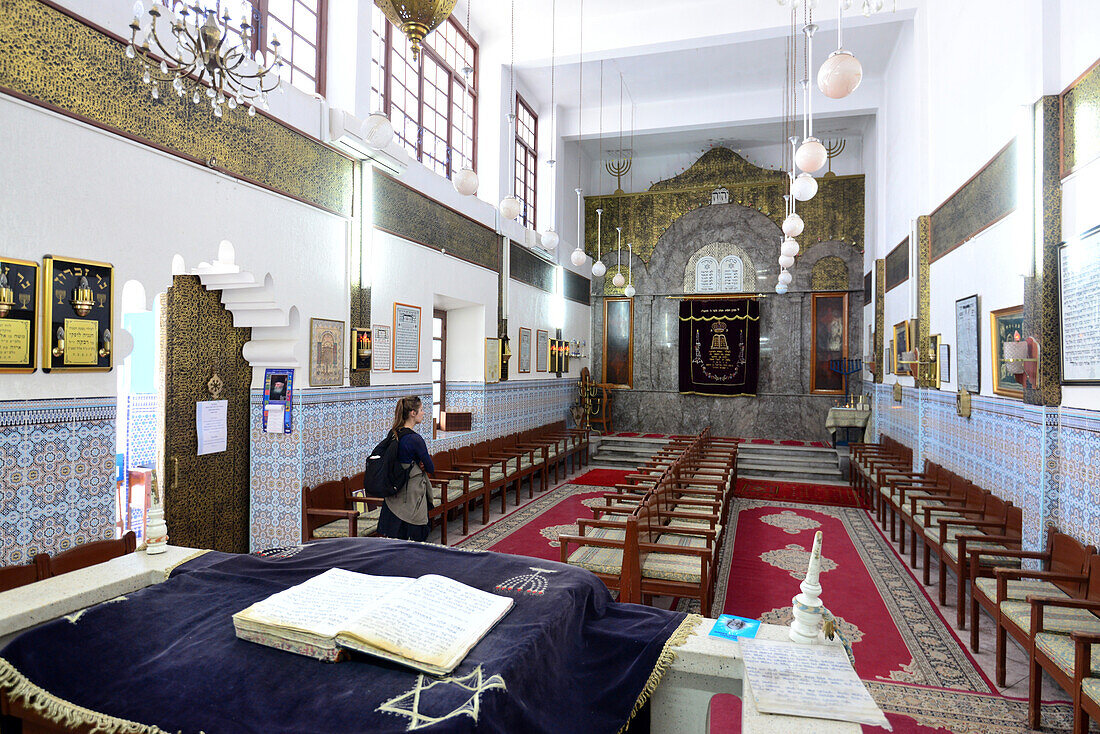 Synagoge im Mellah-Viertel, Marrakesch, Süd-Marokko, Marokko