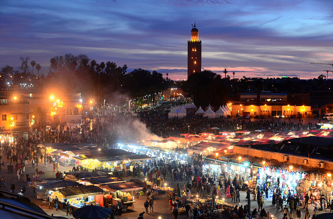 Place Jemaa el-Fna, Marrakesch, Süd-Marokko, Marokko