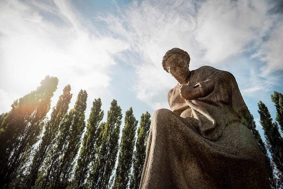 stone statue at Sowjet memorial at Treptow Park, Berlin, Germany