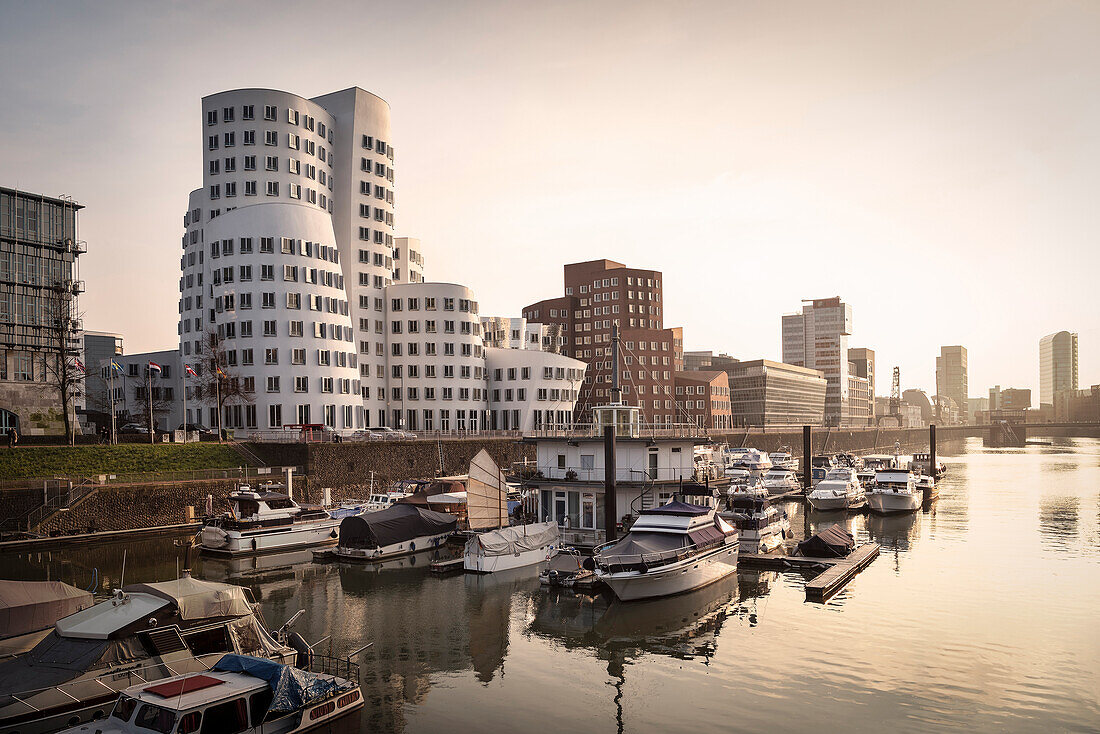 Frank Gehry buildings at Media Harbour, Duesseldorf, North Rhine-Westphalia, Germany